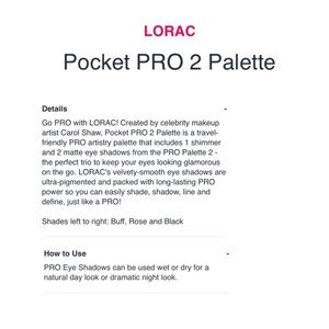 LORAC Makeup - Lorac Pro 2 Eye Shadow Palette LORAC Makeup - Lorac Pro 2 Eye Shadow Palette